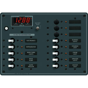 Blue Sea 8403 DC Panel 13 Position w/ Multimeter - TRAPSKI