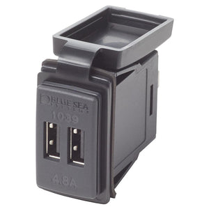 Blue Sea Dual USB Charger - 24V Contura Mount - TRAPSKI