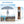 Blue Stripe Outdoor Patio Umbrella with Tilt and Vent - Steel Frame
