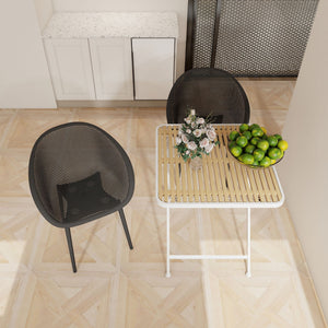 2 Pack Lounge Chair Set & Folding Square Table