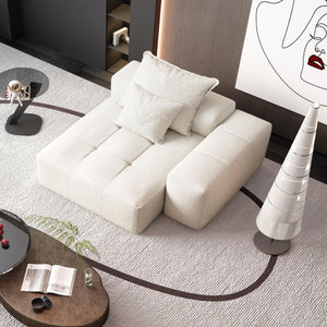 Modern Oversized Modular Sectional Chaise Sofa with Chenille Fabric - Multiple Colors