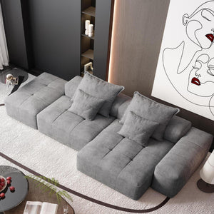 Modern Oversized Modular Sectional Sofa with Pillows - Multiple Colors