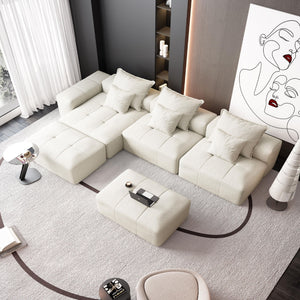 Modern Oversized Modular Sectional Sofa with Pillows - Multiple Colors