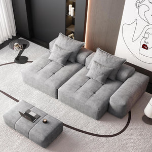 Modern Oversized Modular Sectional Sofa with Pillows - Multiple Colors