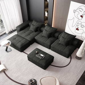 Modern Oversized Modular Sectional Sofa with Pillows - Multiple Colors