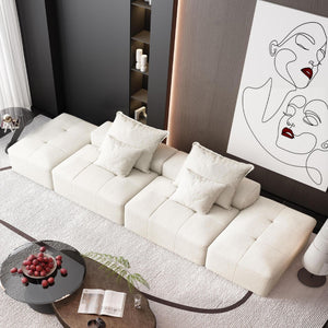 Modern Oversized Modular Sectional Sofa with Pillows - Multiple Colors