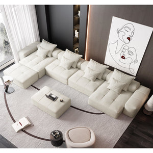 Modern Oversized Modular Sectional Sofa with Pillows - Multiple Colors