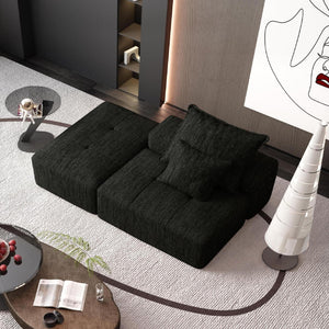 Modern Oversized Modular Sectional Sofa with Sparkling Chenille Fabric - Multiple Colors