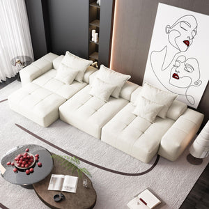 Modern Oversized Modular Sectional Sofa with Pillows - Multiple Colors