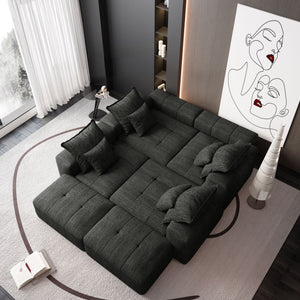 Modern Oversized Modular Sectional Sofa with Pillows - Multiple Colors