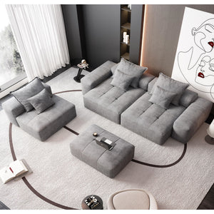 Modern Oversized Modular Sectional Sofa with Pillows - Multiple Colors
