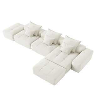 Modern Oversized Modular Sectional Sofa with Pillows - Multiple Colors