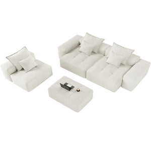 Modern Oversized Modular Sectional Sofa with Pillows - Multiple Colors