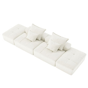 Modern Oversized Modular Sectional Sofa with Pillows - Multiple Colors