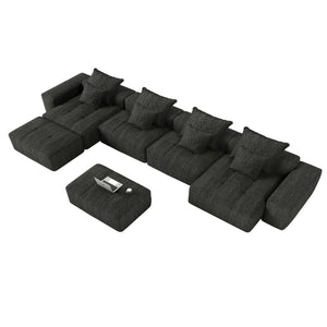 Modern Oversized Modular Sectional Sofa with Pillows - Multiple Colors