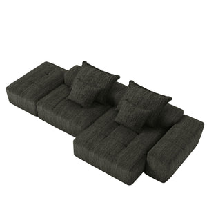 Modern Oversized Modular Sectional Sofa with Pillows - Multiple Colors