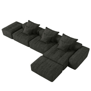Modern Oversized Modular Sectional Sofa with Pillows - Multiple Colors
