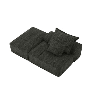 Modern Oversized Modular Sectional Sofa with Sparkling Chenille Fabric - Multiple Colors