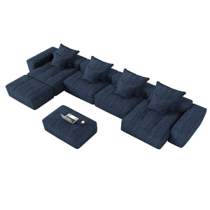 Modern Oversized Modular Sectional Sofa with Pillows - Multiple Colors