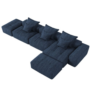 Modern Oversized Modular Sectional Sofa with Pillows - Multiple Colors