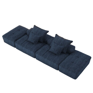 Modern Oversized Modular Sectional Sofa with Pillows - Multiple Colors