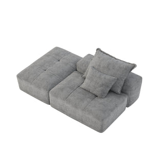 Modern Oversized Modular Sectional Sofa with Sparkling Chenille Fabric - Multiple Colors