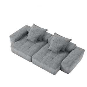 Modern Oversized Modular Sectional Sofa with Pillows - Multiple Colors