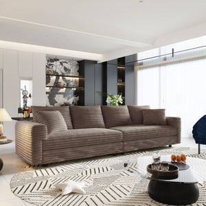 Modern Upholstered Sofa with Deep Cushions - Multiple Sizes & Colors