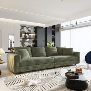 Modern Upholstered Sofa with Deep Cushions - Multiple Sizes & Colors