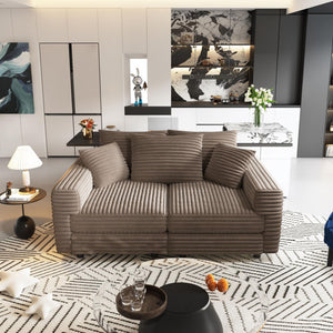 Modern Upholstered Sofa with Deep Cushions - Multiple Sizes & Colors