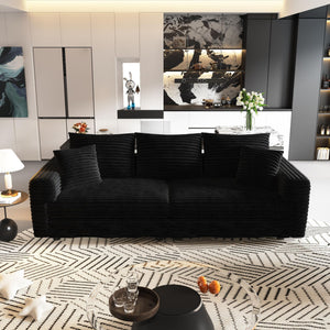 Modern Upholstered Sofa with Deep Cushions - Multiple Sizes & Colors