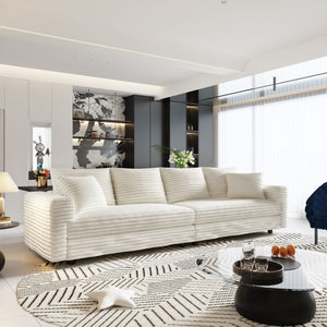 Modern Upholstered Sofa with Deep Cushions - Multiple Sizes & Colors