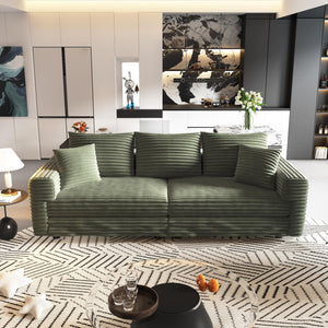 Modern Upholstered Sofa with Deep Cushions - Multiple Sizes & Colors