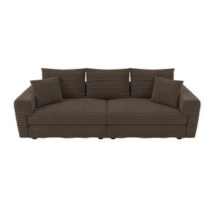 Modern Upholstered Sofa with Deep Cushions - Multiple Sizes & Colors