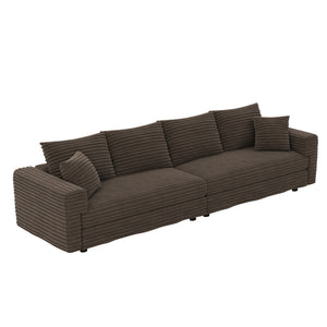 Modern Upholstered Sofa with Deep Cushions - Multiple Sizes & Colors