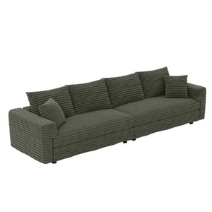 Modern Upholstered Sofa with Deep Cushions - Multiple Sizes & Colors