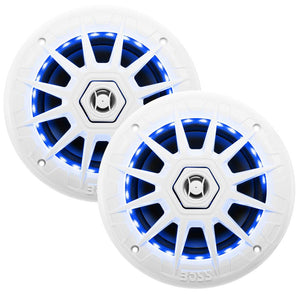Boss Audio 6.5" MRGB65 Speakers w/RGB Lighting - White - 200W - TRAPSKI