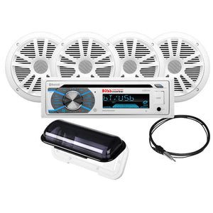 Boss Audio MCK508WB.64S Marine Stereo 2 Pairs of 6.5" Speaker Kit - White - TRAPSKI