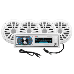 Boss Audio MCK632WB.64 Marine Stereo 2 Pairs of 6.5" Speaker Kit - White - TRAPSKI