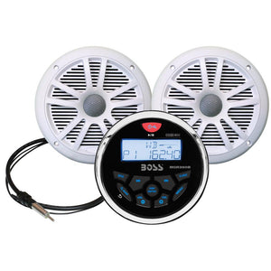 Boss Audio MCKGB350W.6 Marine Stereo 6.5" Speaker Kit - White - TRAPSKI
