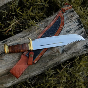 Bowie Knife - Handmade D2 Bowie Knife Steel Hunting Fix Blade - Pakka Wood Handle