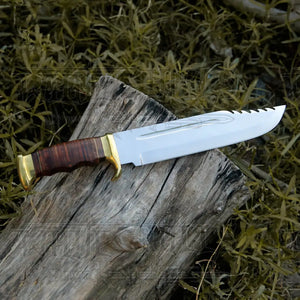 Bowie Knife - Handmade D2 Bowie Knife Steel Hunting Fix Blade - Pakka Wood Handle