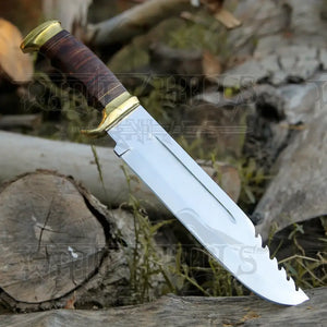 Bowie Knife - Handmade D2 Bowie Knife Steel Hunting Fix Blade - Pakka Wood Handle