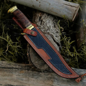Bowie Knife - Handmade D2 Bowie Knife Steel Hunting Fix Blade - Pakka Wood Handle
