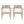 Braided Acacia Wood Outdoor Dining Chairs Set of 4