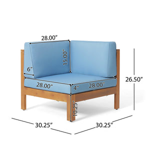Brava X-Back 4-Piece Outdoor Sofa Set with Water-Resistant Cushions - Blue