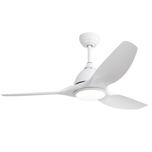 Bredoom 52" Ceiling Fan with Remote Control and LED Light - White or Light Brown