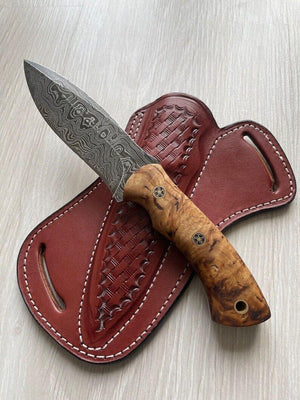 Breeze Hunting Knife with of Spalted Mango Wood Handle - TRAPSKI