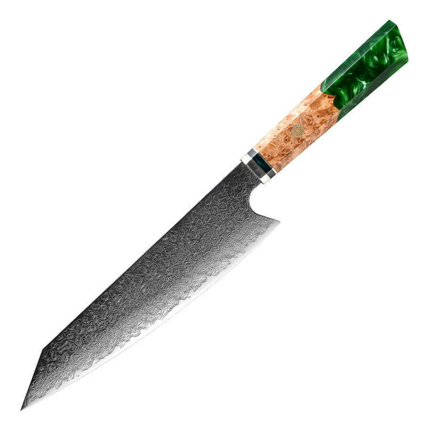 Brilliance Japanese VG10 Damascus 8-inch Chef's Knife with Exotic Olive Wood Handle & Sheath