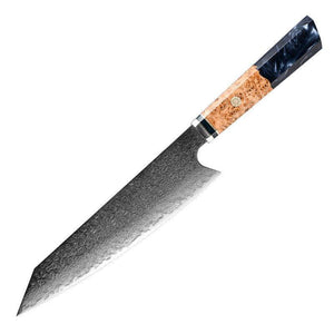 Brilliance Japanese VG10 Damascus 8-inch Chef's Knife with Exotic Olive Wood Handle & Sheath - TRAPSKI